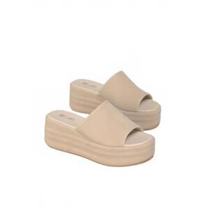 NEW MIIM women's harbor platform slide sandals in beige